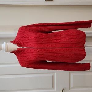 Evan-Picone Women's Sweater Red Heavy XL with zipper